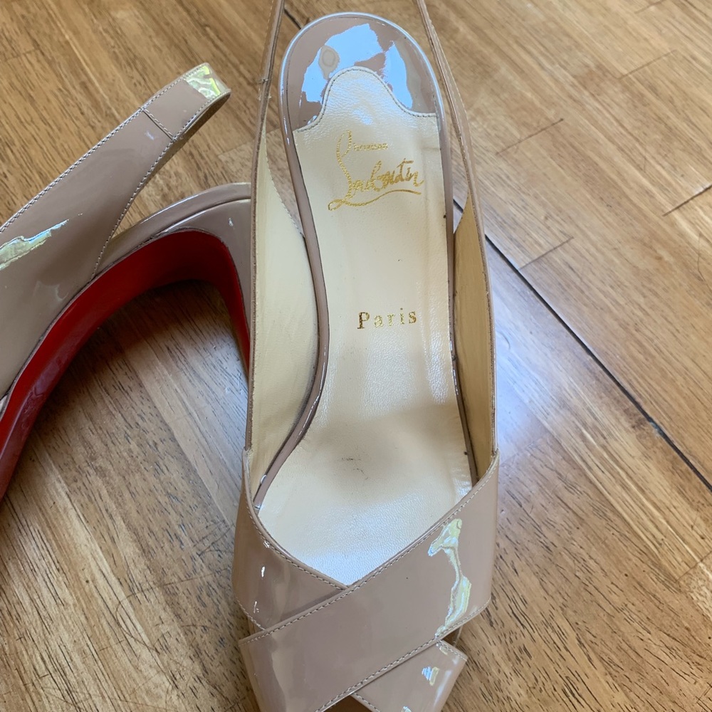 Tan christian louboutin heels